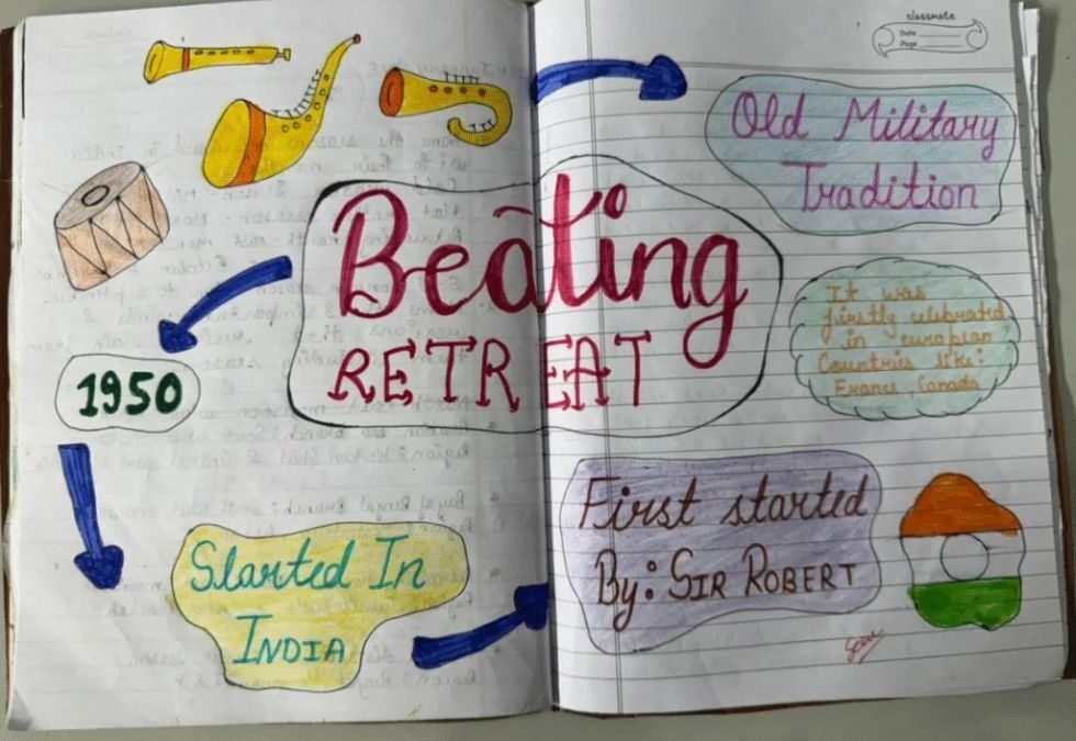 Creativity Meets Patriotism: Class 8 Students Celebrate the Beating Retreat Ceremony at Greenfields School